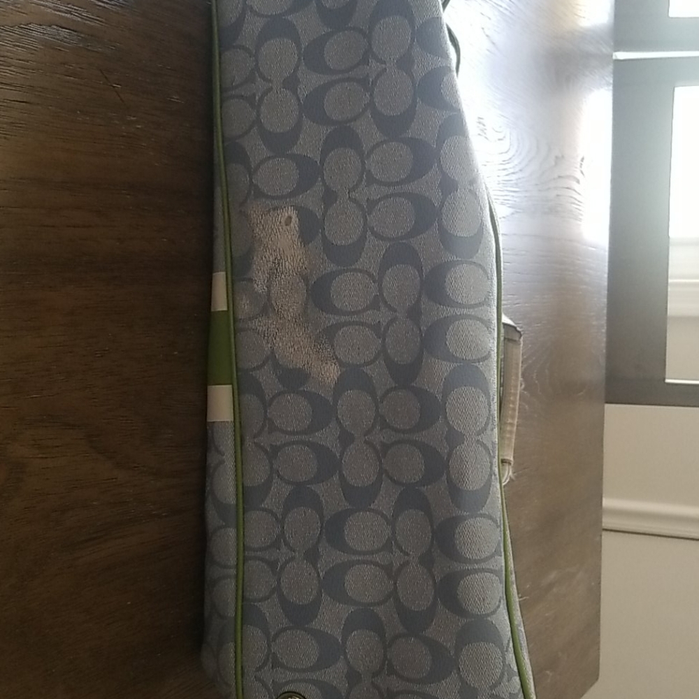 EUC Oversized Coach bag handbag blue green - Picture 3 of 8